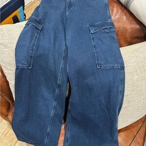 Good American Dark Blue Cargo Joggers